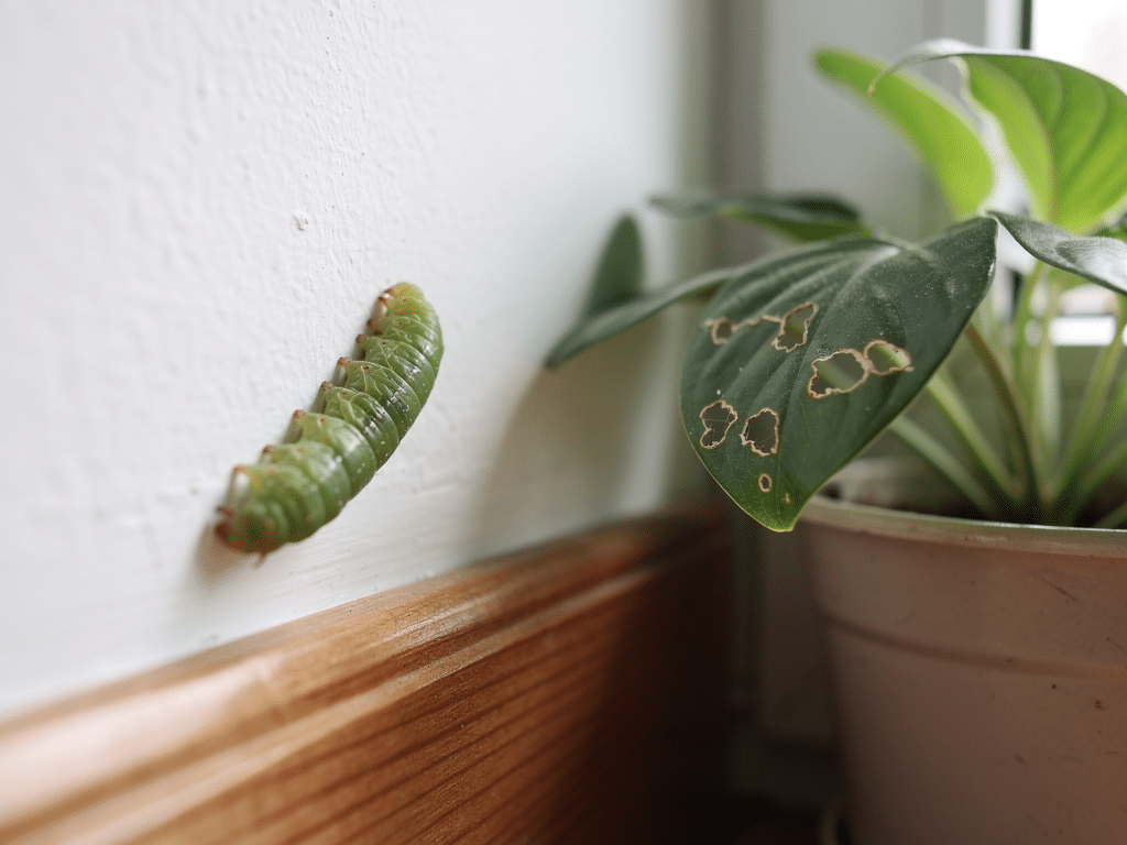 chenille dans la maison