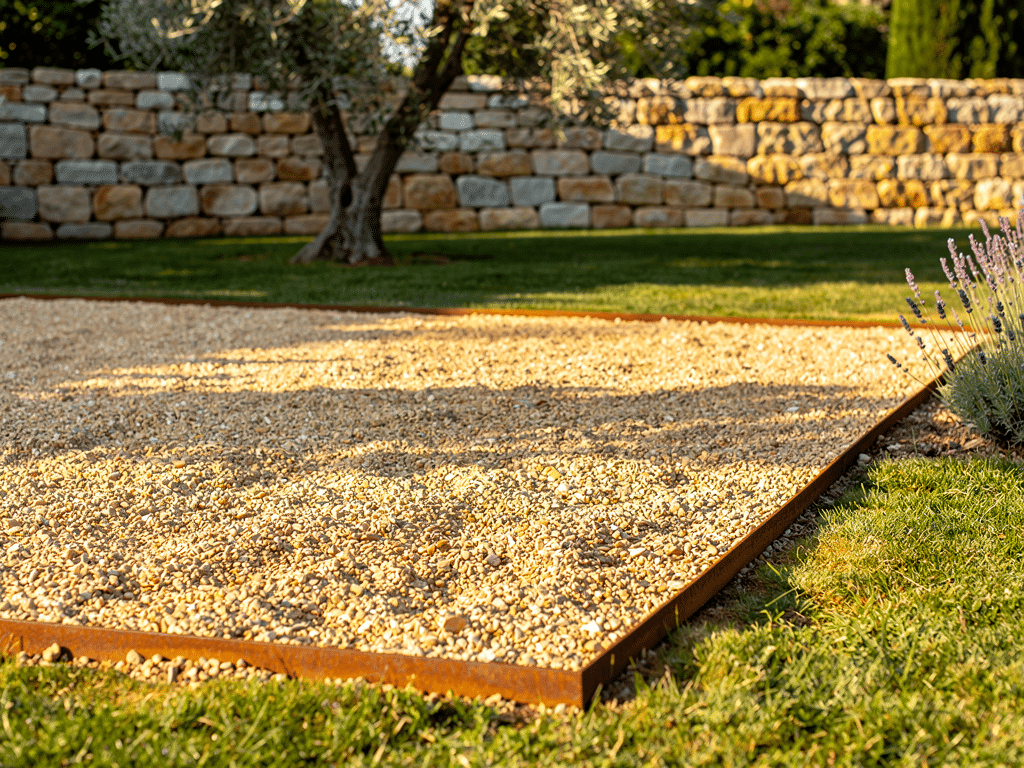 remplacer gazon par gravier