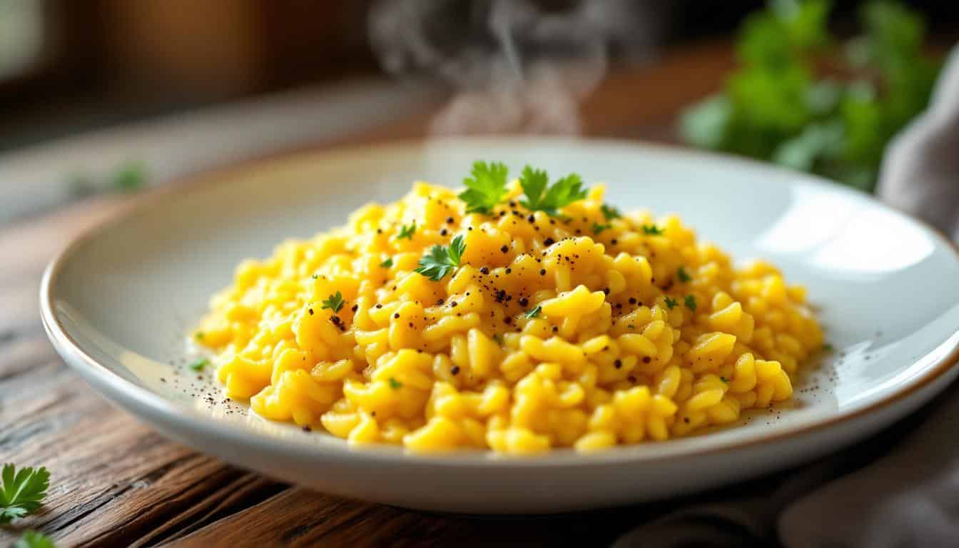 découvrez notre recette facile et savoureuse de risotto au safran, parfaite pour un plat crémeux et parfumé qui ravira vos papilles.