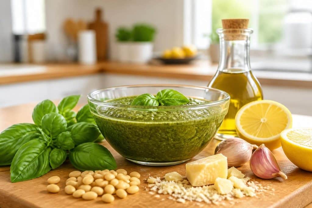 découvrez notre recette facile et rapide de pesto maison au basilic frais, idéale pour sublimer vos plats en un instant.