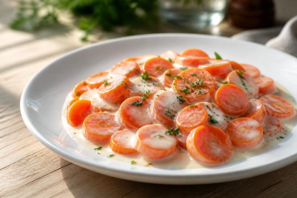 découvrez notre recette facile de carottes vichy à la crème onctueuse, un accompagnement savoureux et rapide à préparer pour sublimer vos repas.