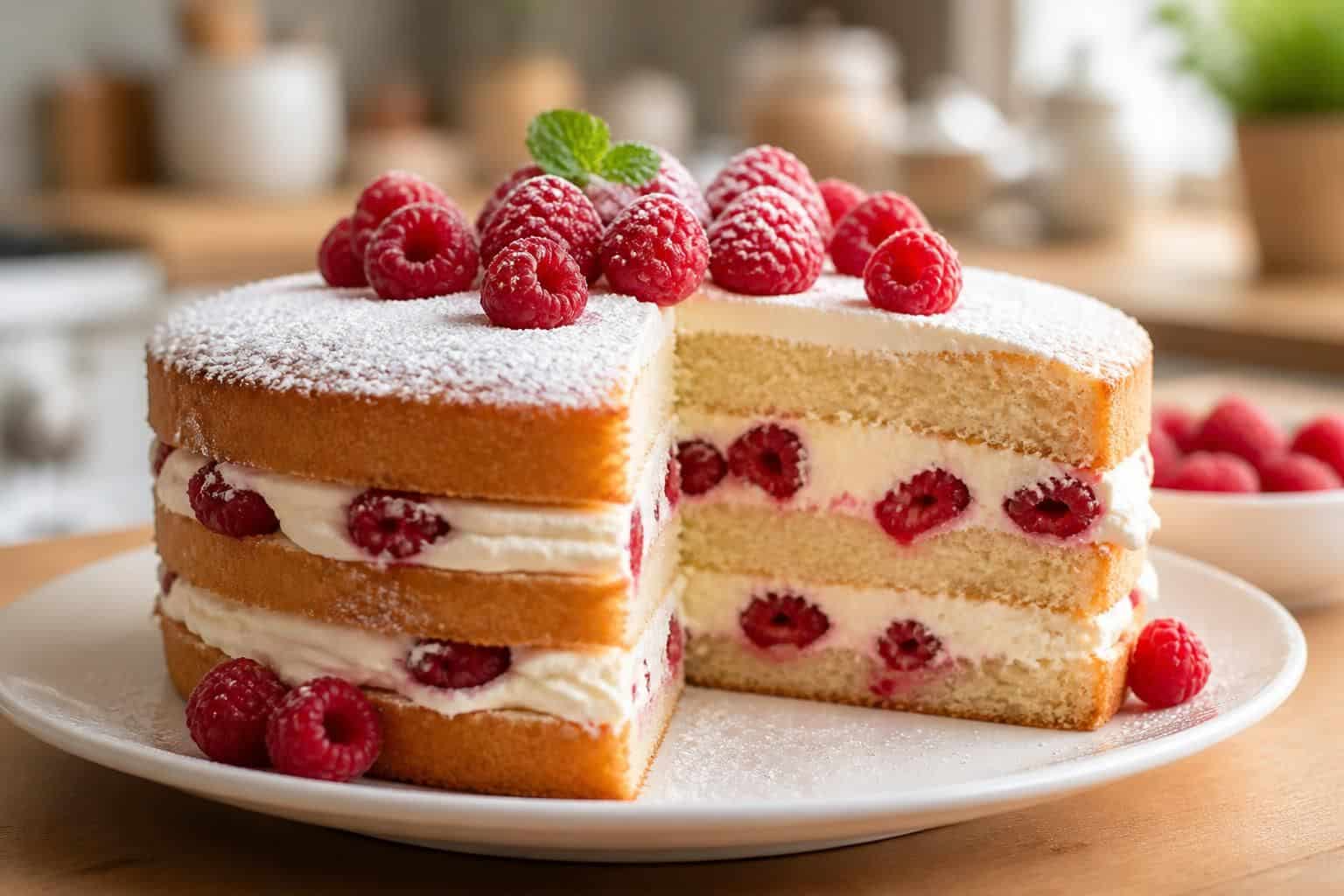 découvrez notre recette facile et moelleuse de gâteau au framboisier, parfaite pour régaler tous les gourmands avec un dessert fruité et délicieux.
