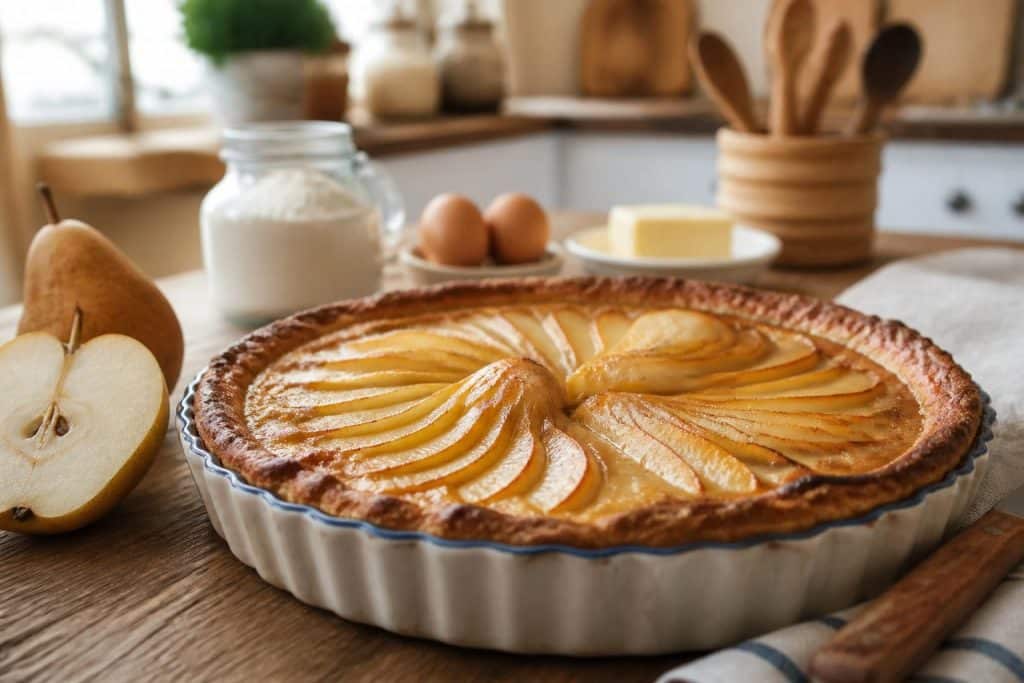 découvrez une recette facile et gourmande de tarte aux poires, parfaite pour régaler toute la famille avec un dessert maison délicieux.