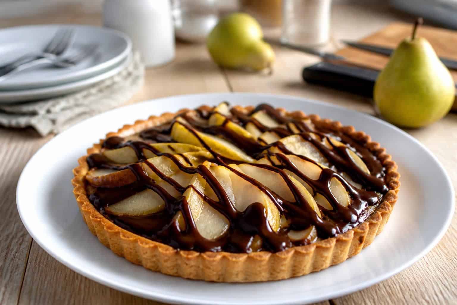 découvrez notre recette facile et rapide de tarte poire chocolat, un délicieux dessert à préparer en un rien de temps pour régaler toute la famille.