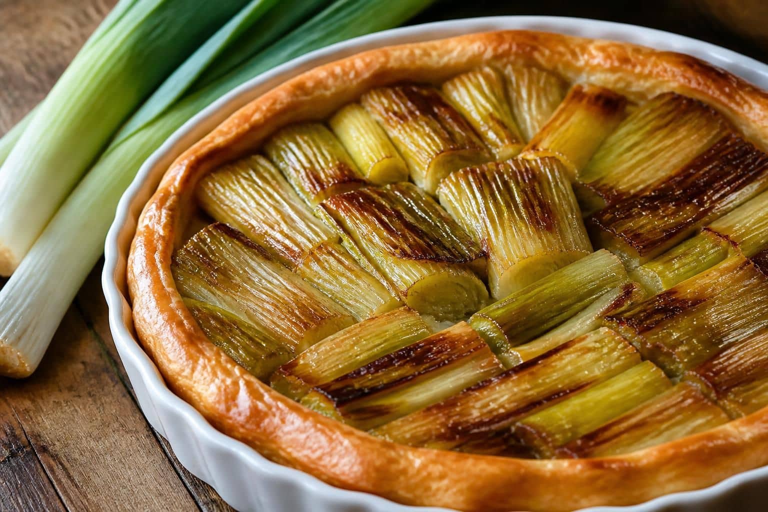 découvrez notre recette facile et rapide de tarte tatin aux poireaux caramélisés, un plat savoureux et original pour régaler toute la famille.