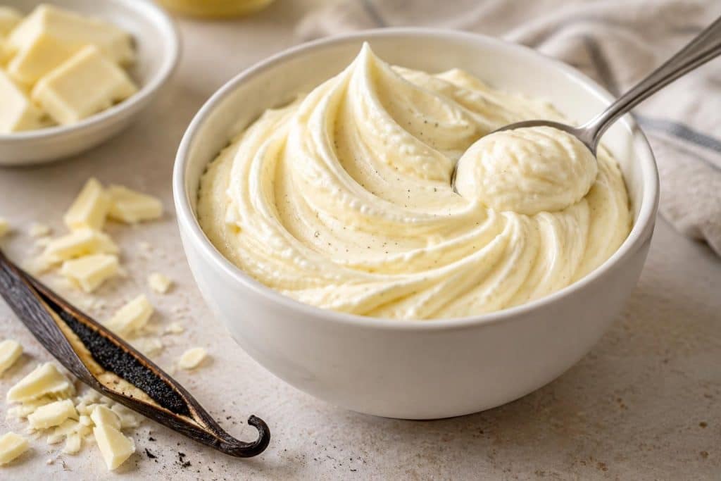 découvrez une recette facile et inratable de ganache à la vanille, légère et onctueuse, idéale pour garnir et décorer vos desserts.