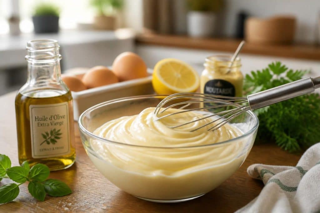 découvrez notre recette simple et rapide de mayonnaise maison à l’huile d’olive, pour une sauce onctueuse et savoureuse parfaite à accompagner vos plats.