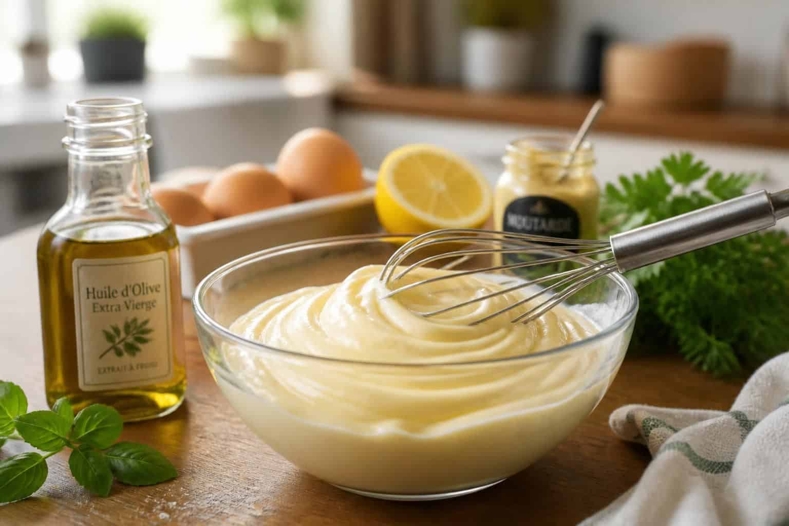 découvrez notre recette simple et rapide de mayonnaise maison à l’huile d’olive, pour une sauce onctueuse et savoureuse parfaite à accompagner vos plats.