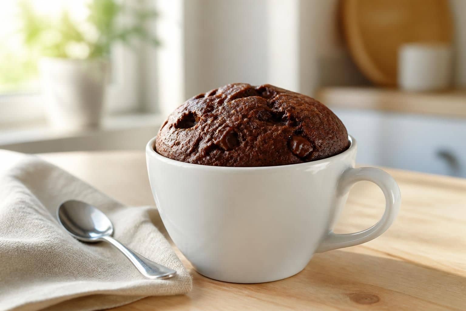découvrez une recette rapide et légère de mug cake au chocolat sans beurre, idéale pour une gourmandise saine et facile à préparer en quelques minutes.