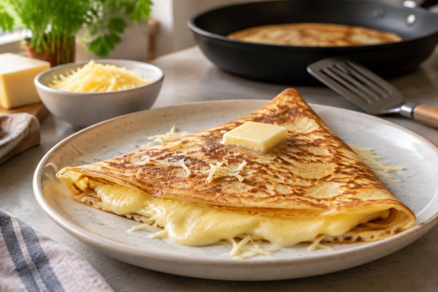 préparez une crêpe au fromage simple et rapide avec cette recette facile, idéale pour un repas gourmand prêt en quelques minutes.