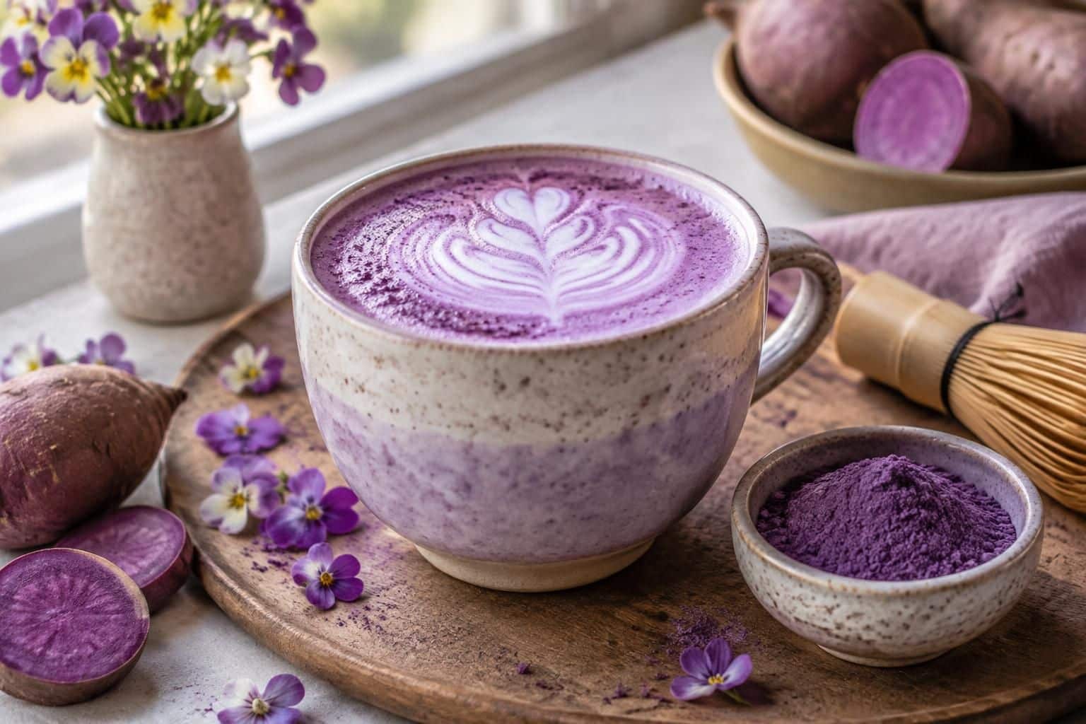 découvrez le matcha violet, une boisson à la saveur unique et aux bienfaits naturels, idéale pour varier vos rituels bien-être au quotidien.