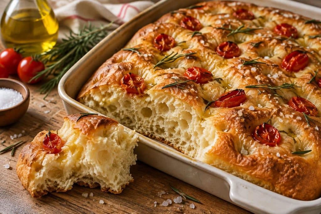 découvrez la recette facile et rapide de la focaccia moelleuse de cyril lignac, parfaite pour réussir un pain italien savoureux à partager.