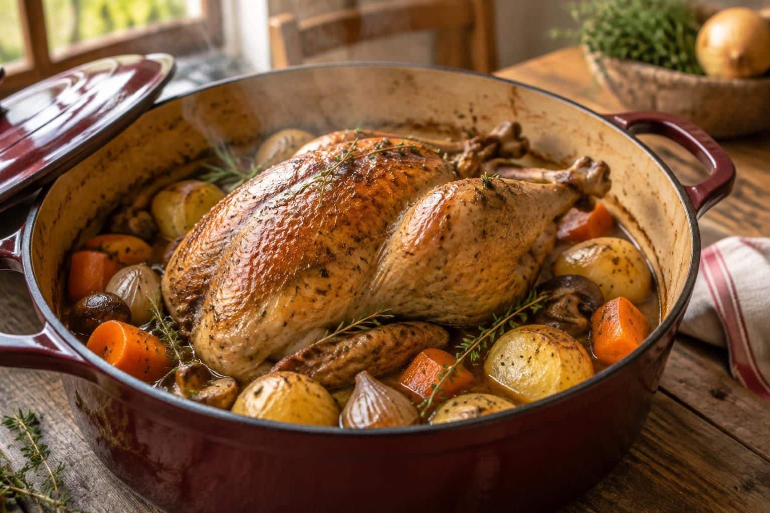 découvrez une recette de pintade en cocotte facile et savoureuse, mijotée avec des ingrédients simples pour un repas convivial et gourmand.