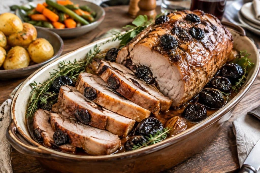 découvrez une recette facile et rapide de rôti de porc aux pruneaux, tendre et savoureuse, idéale pour régaler toute la famille.